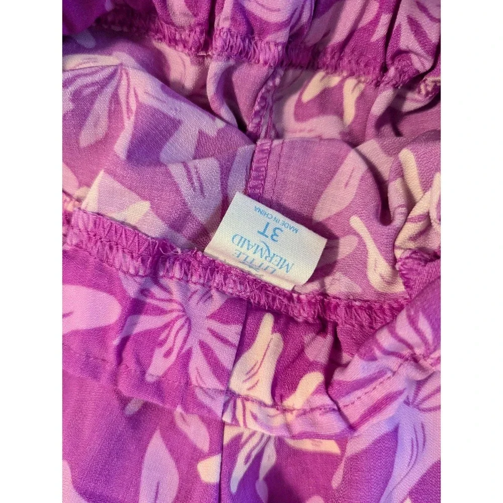 Purple floral‎ pants Little mermaid 3T